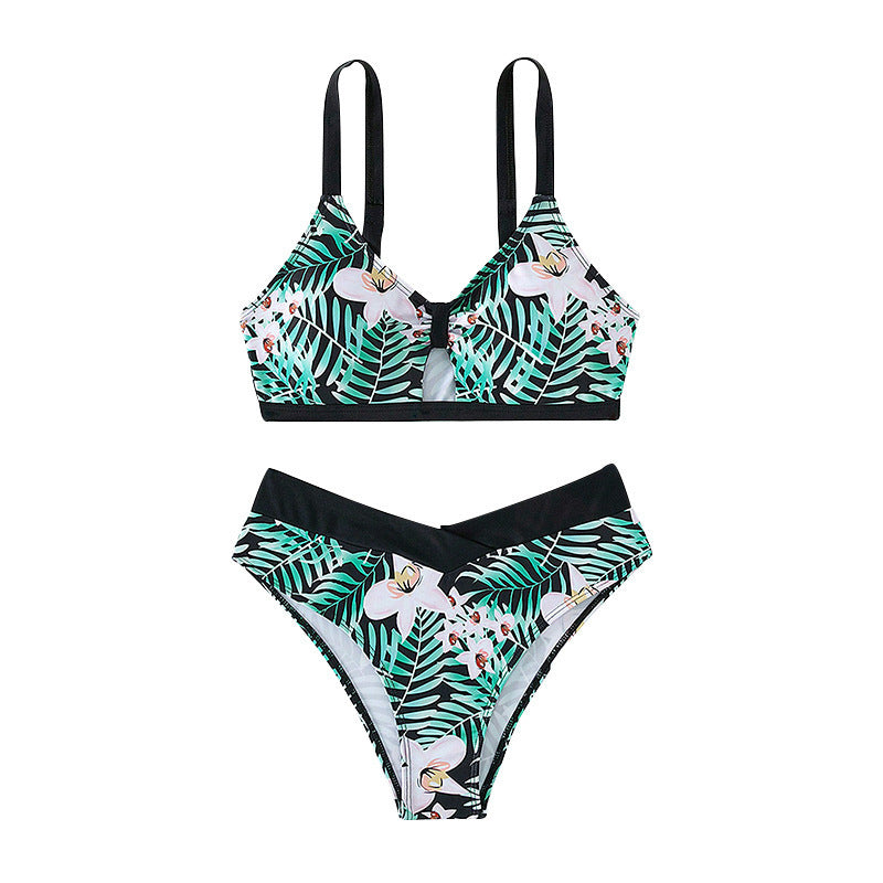 Damen Triangel-Bikini mit floralem Muster und sportlichem Design Echo Archiv