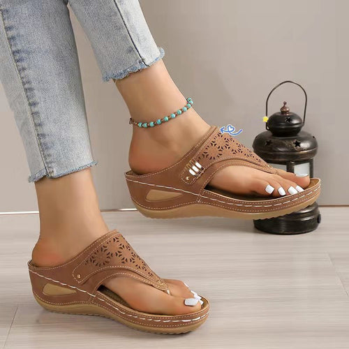Damen nan ergonomische orthopädische Zehensteg-Sandalen mit gepolstertem Fußbett Echo Archiv