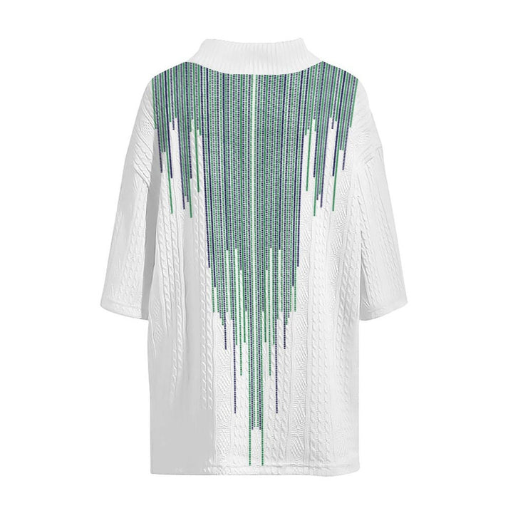 Herren lässiges Oversize-T-Shirt mit V-Ausschnitt und strukturiertem Design Echoarchiv