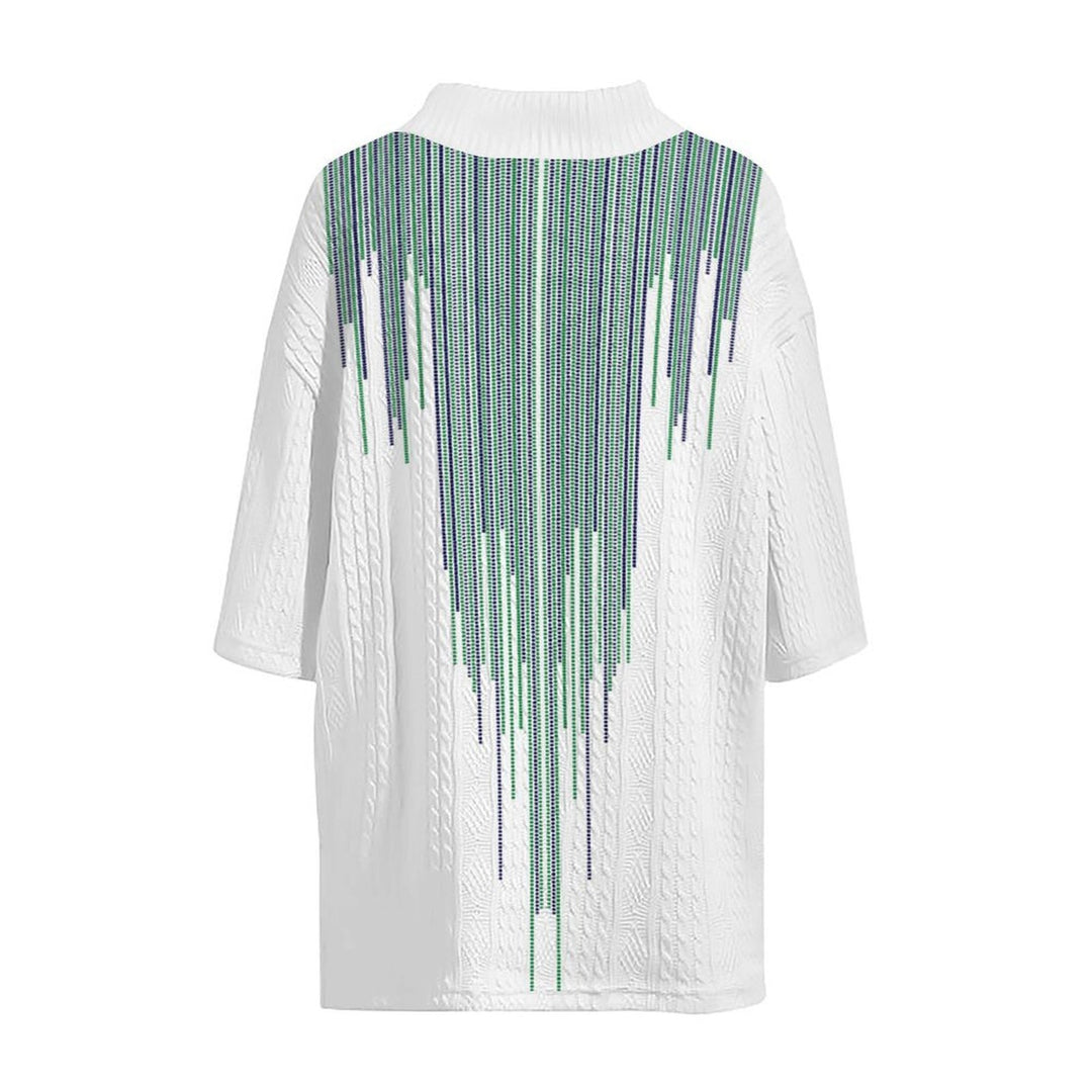 Herren lässiges Strickshirt mit modernem V-Ausschnitt und grafischem Muster Echoarchiv