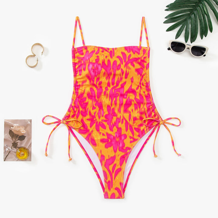 Damen Schwimmanzug mit kreativem floralen Muster und verstellbaren Trägern Echo Archiv