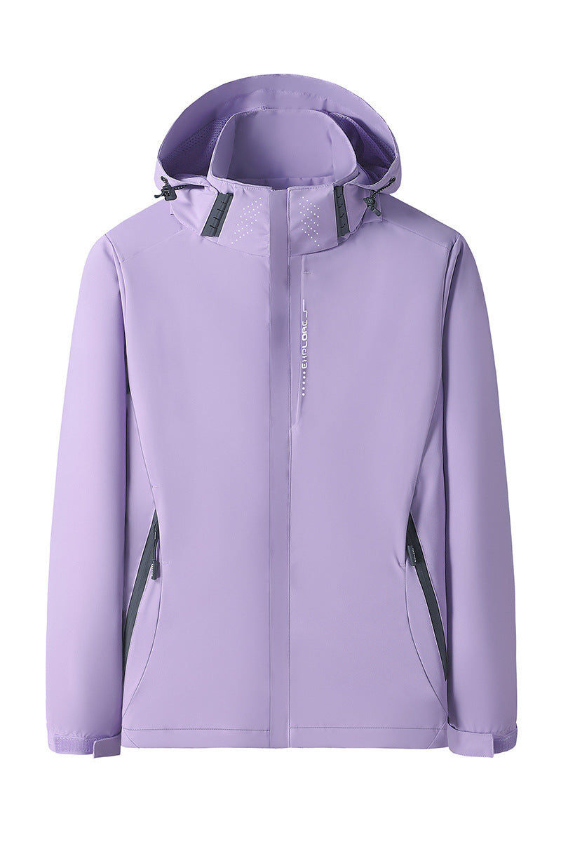 Damen Softshell Outdoorjacke mit abnehmbarer Kapuze, winddichter Membran und atmungsaktivem Meshfutter Echoarchiv