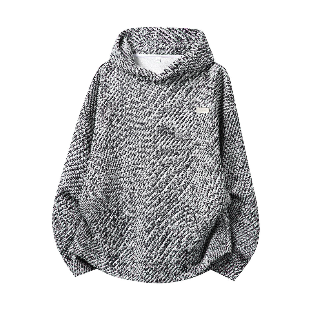 Unisex Oversize-Kapuzenpullover mit hohem Schalkragen und zweifarbiger Struktur Echo Archiv