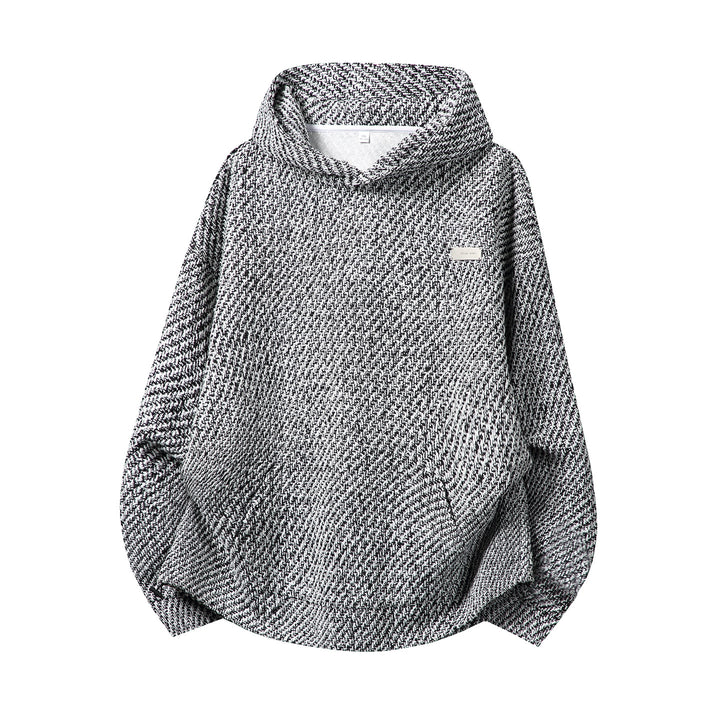 Unisex Oversize-Kapuzenpullover mit hohem Schalkragen und zweifarbiger Struktur Echo Archiv