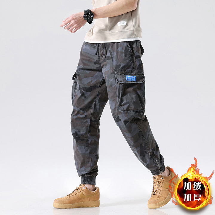 Herren Cargohhose im Joggerstil mit Camouflage-Muster, elastischem Bund und Mehrfach-Utility-Taschen Echo Archiv