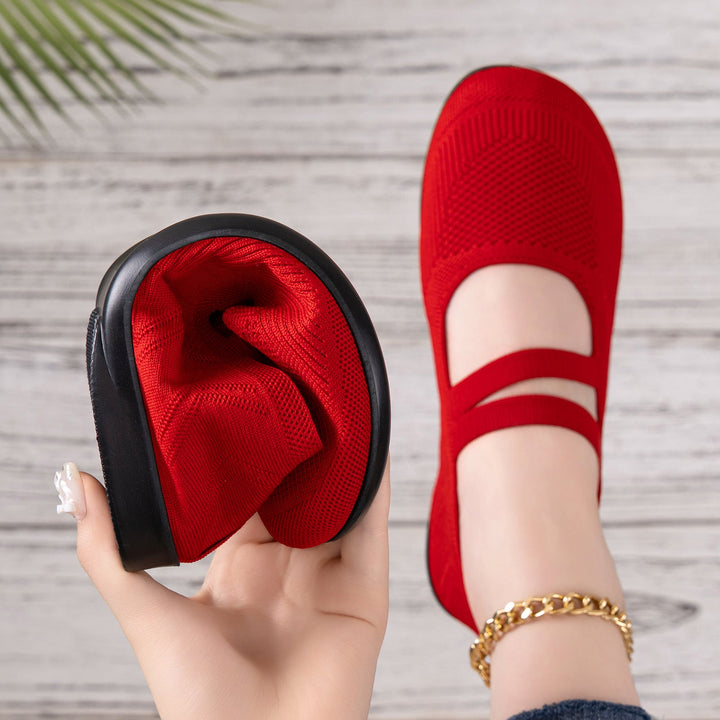 Damen Flexible und atmungsaktive Ballerinas mit Faltmechanismus Echoarchiv