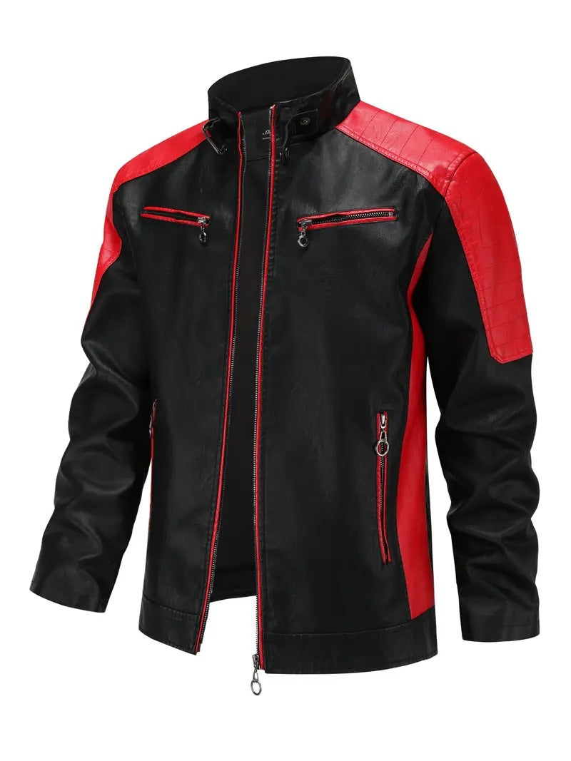 Herren Sportliche Kunstlederjacke mit Reißverschluss Echo Archiv