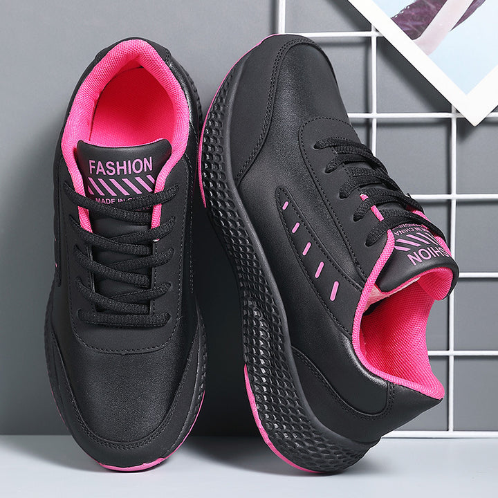 Damen nan elegante Plateau-Sneaker aus Kunstleder mit wabenstrukturierter Dämpfungssohle und ergonomischem Komfortfußbett Echo Archiv