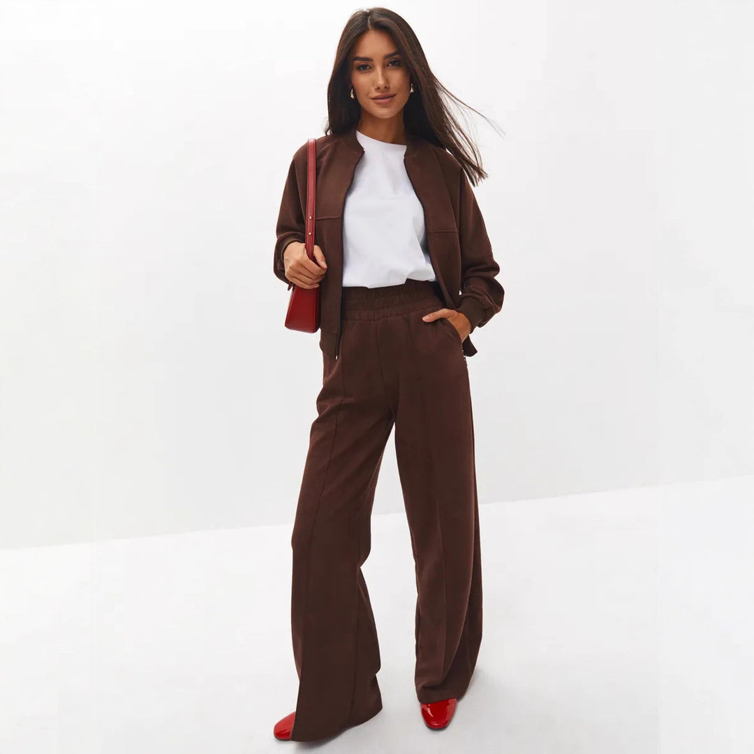 Damen Elegantes und bequemes Fleece-Trainingsset Echo Archiv