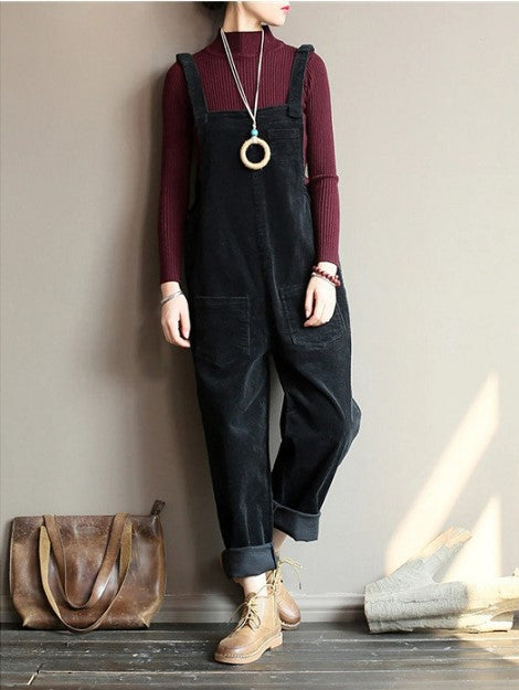 Damen Cord Latzhose Weit