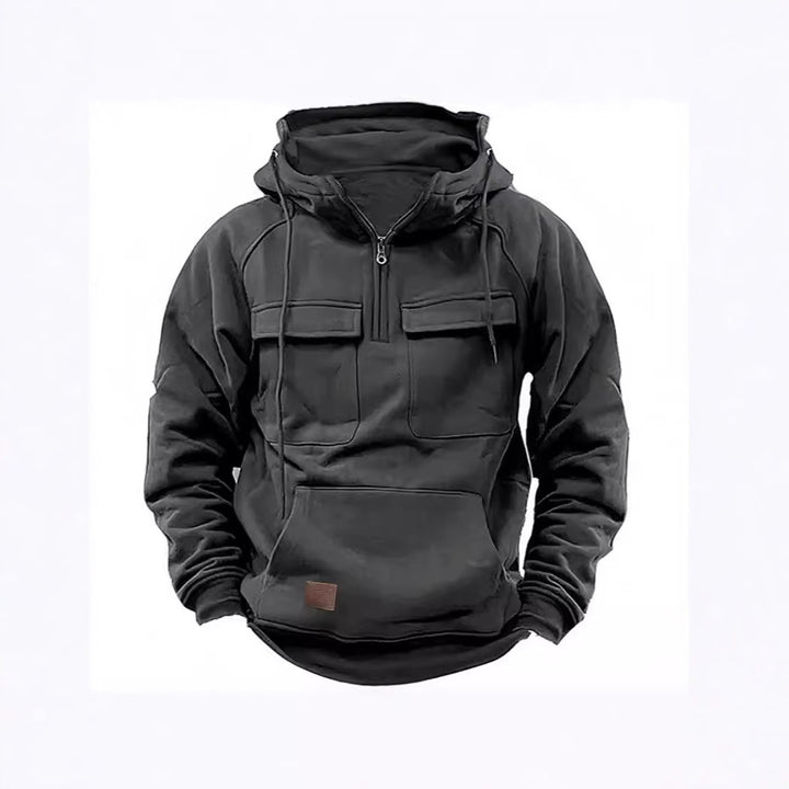 Herren funktionaler Kapuzenpullover mit doppelt aufgesetzten Taschen Echoarchiv