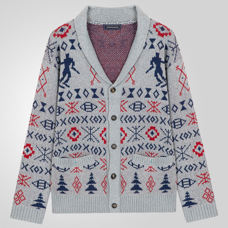Herren Strickjacke mit traditionellem Muster und warmem Innenfutter Echoarchiv