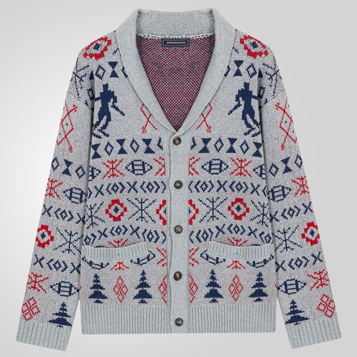 Herren Strickjacke mit traditionellem Muster und warmem Innenfutter Echoarchiv