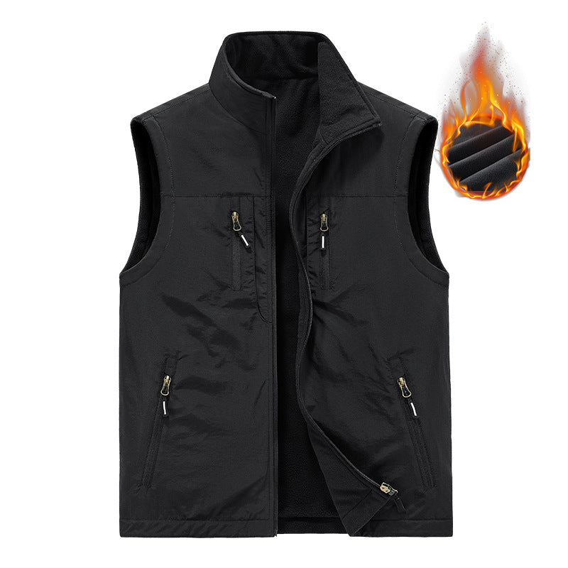 Herren Thermo-Outdoorweste mit Fleece-Innenfutter, windabweisender Shell und Mehrfach-Reißverschlusstaschen Echo Archiv