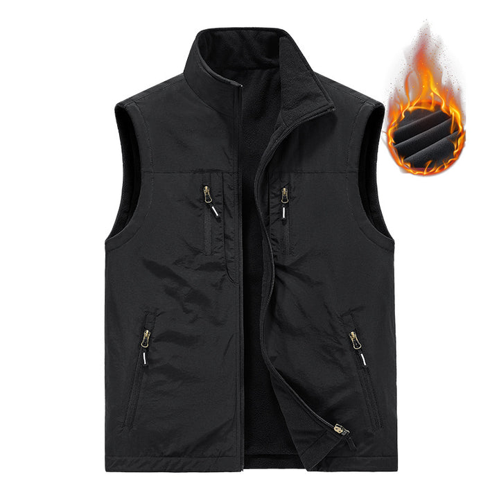 Herren Thermo-Outdoorweste mit Fleece-Innenfutter, windabweisender Shell und Mehrfach-Reißverschlusstaschen Echo Archiv