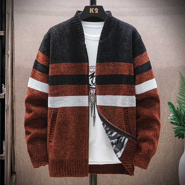 Herren lässige Strickjacke im modernen Streifenlook Echoarchiv