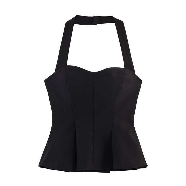 Damen Chic Haltertop mit tailliertem Schnitt und raffinierter Rüsche Echo Archiv
