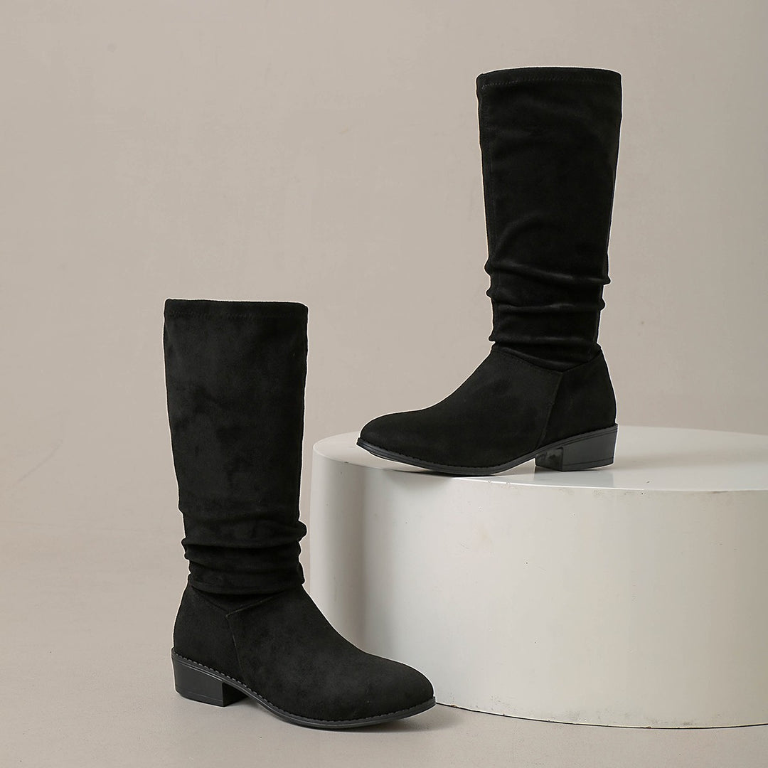Damen Komfortable Wildleder Overkneestiefel Echo Archiv