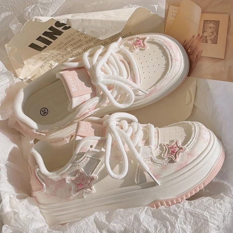 Damen Modische Sneakers mit Sternen-Applikationen Echo Archiv