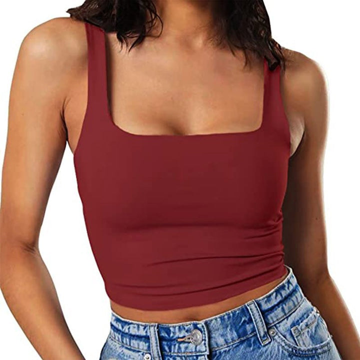 Damen Crop-Top mit quadratischem Ausschnitt und schmalem Schnitt Echo Archiv