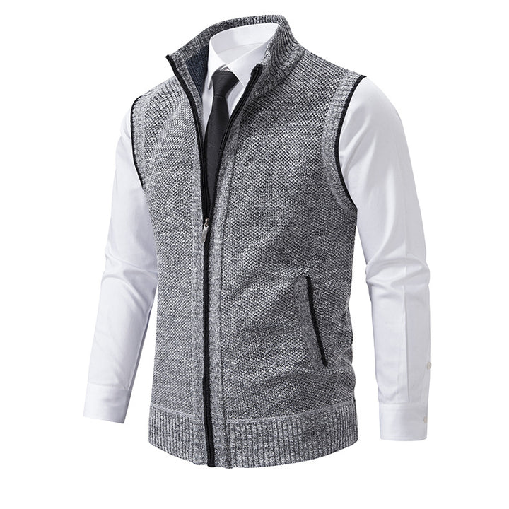 Herren Strickweste mit Reißverschluss und strukturiertem Design Echoarchiv