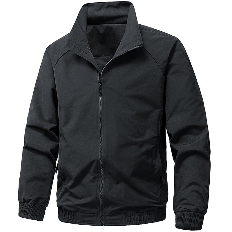 Herren Technische Microfaser-Softshelljacke im Bomberstil mit Stehkragen und Reißverschlusstaschen Echo Archiv