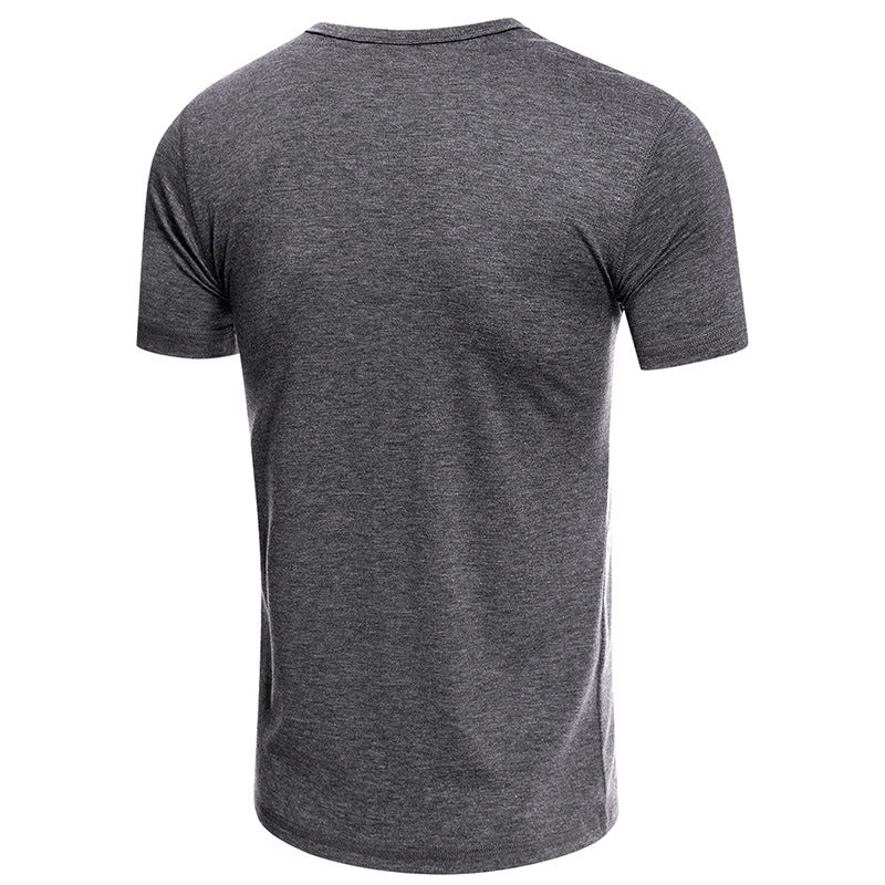 Herren Kurzarmshirt mit innovativem Henley-Ausschnitt und weichem Baumwollmix Echoarchiv