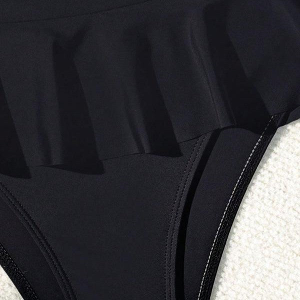 Damen Badeset mit eleganter Rüsche und hohem Taille Echo Archiv