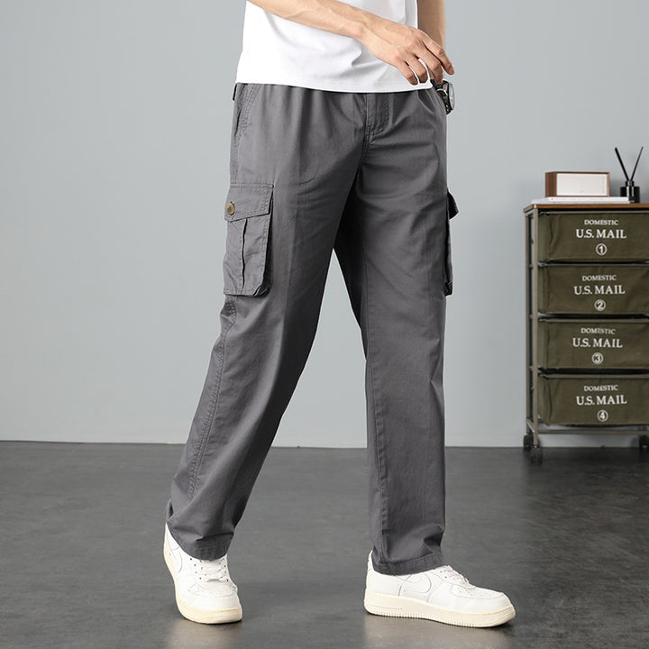 Herren Lässige Canvas-Cargohose mit großen Klappentaschen, Relaxed Fit & verstärkten Nähten Echo Archiv