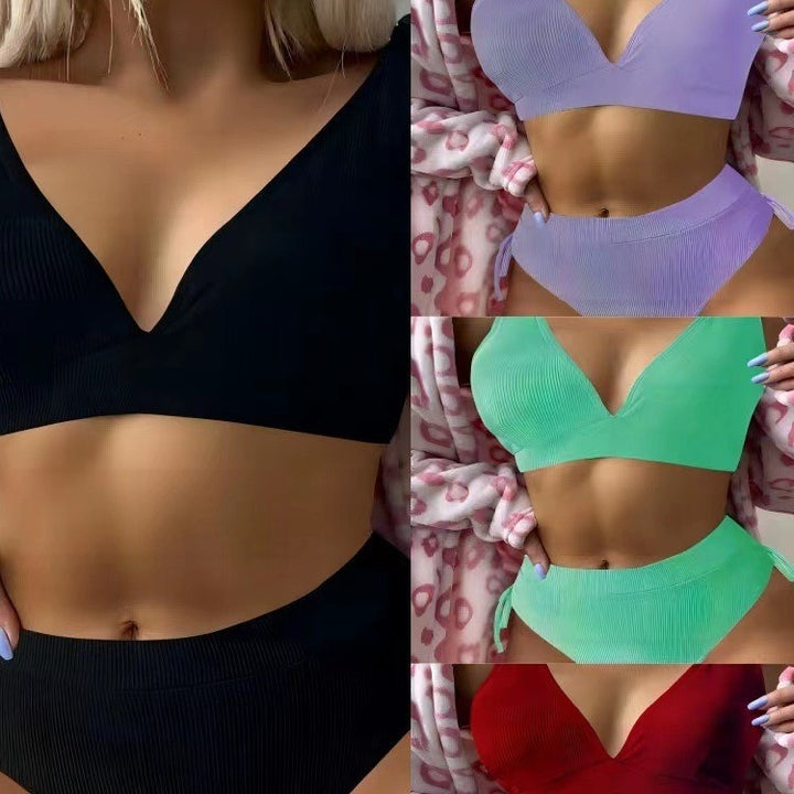 Damen Triangel-Bikini mit verstellbaren Trägern und hohem Bund Echo Archiv