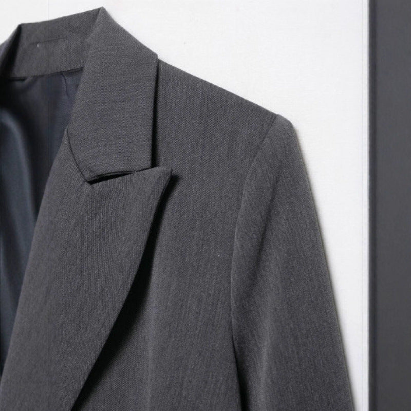 Damen Oversized strukturierter Doppelreiher-Blazer mit weitem Revers und Pattentaschen Echo Archiv