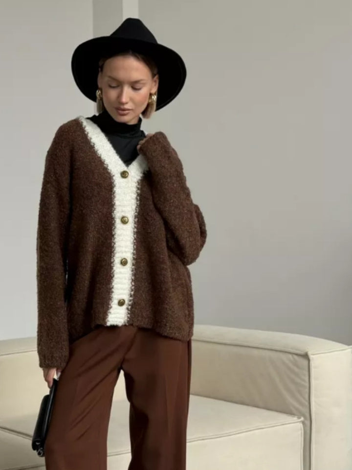 Damen Grob gestrickte Cardigan Echo Archiv