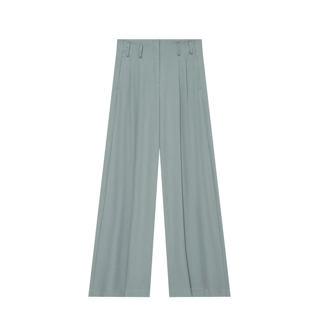 Damen Weite Highwaist-Hose mit Bundfalten, Bügelfalte und Gürtelschlaufen Echo Archiv