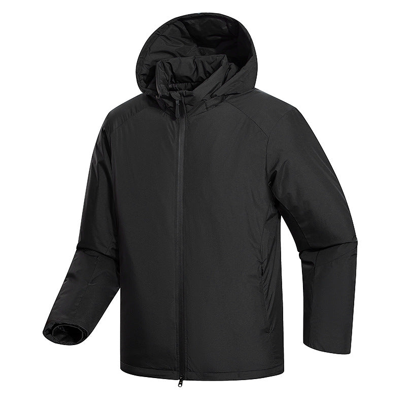 Herren Minimalistische Thermo‑Hoodie‑Jacke mit gesteppter Isolierung und verdecktem Reißverschluss Echoarchiv