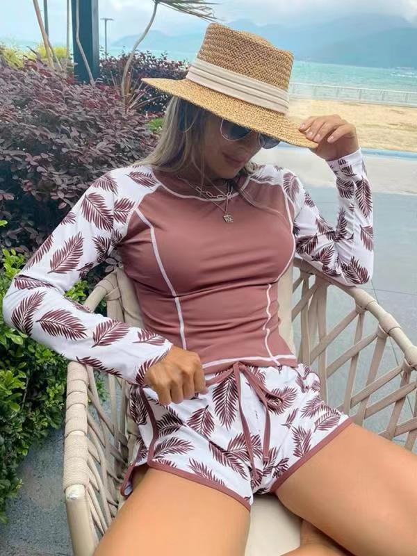 Damen Langarm Surfshirt und Shorts Set Echo Archiv