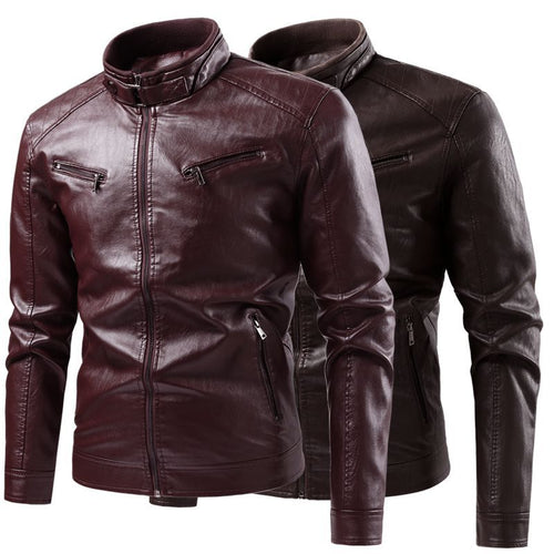 Herren modische Kunstlederjacke mit Steppdetails Echo Archiv
