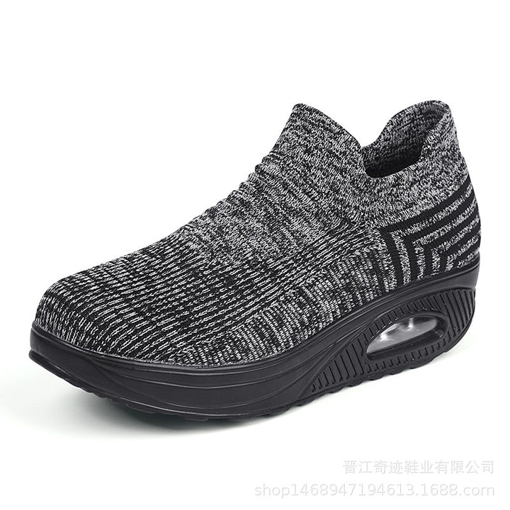 Damen nan gestrickter Schlupf-Walking-Sneaker mit anatomischer Pronationsstütze, Luftpolster-Zwischensohle und sockenähnlichem Schaft Echo Archiv