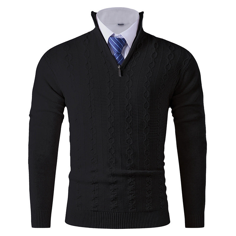 Herren modischer Rollkragenpullover mit strukturiertem Zopfdesign Echoarchiv