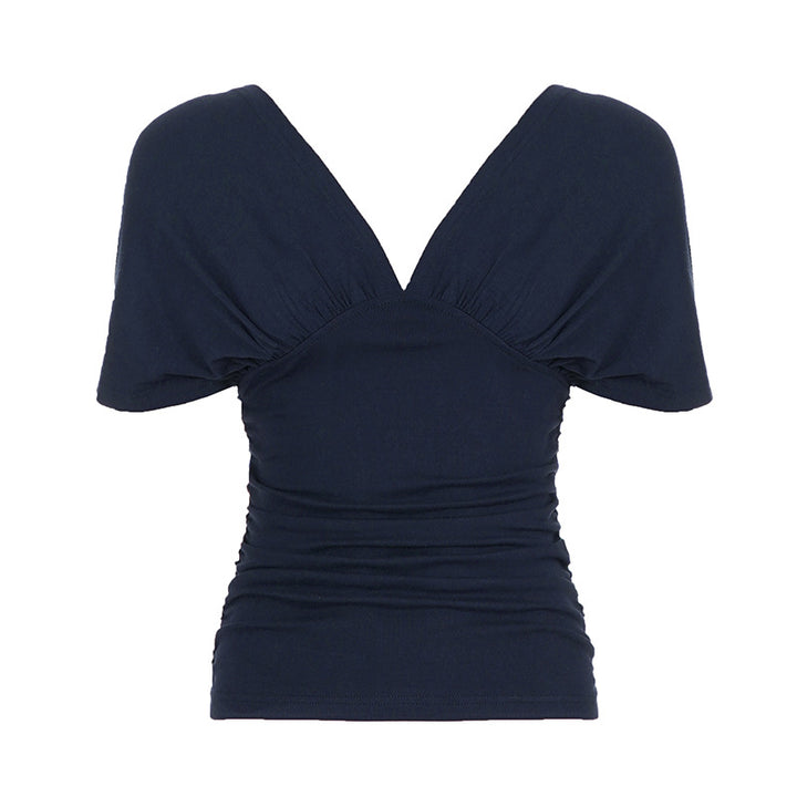 Damen Oberteil mit schickem V-Ausschnitt und raffinierten Gummizugdetails Echo Archiv