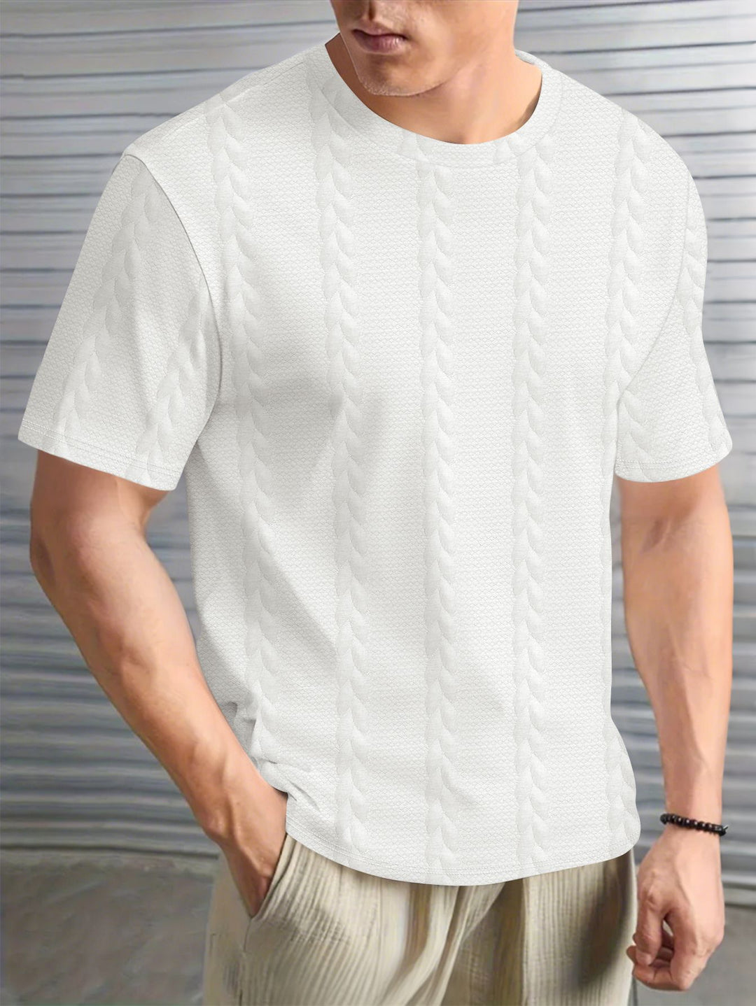 Herren lässiges T-Shirt mit strukturiertem Design Echoarchiv