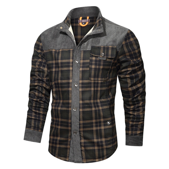 Herren Flanellhemd mit warmem Innenfutter und eleganten Druckdetails Echoarchiv