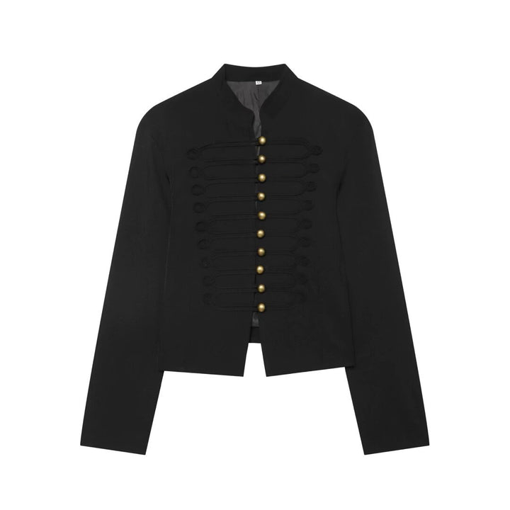 Damen Militärisch inspirierte Kurzjacke mit Stehkragen und dekorativer Kordelborte Echo Archiv