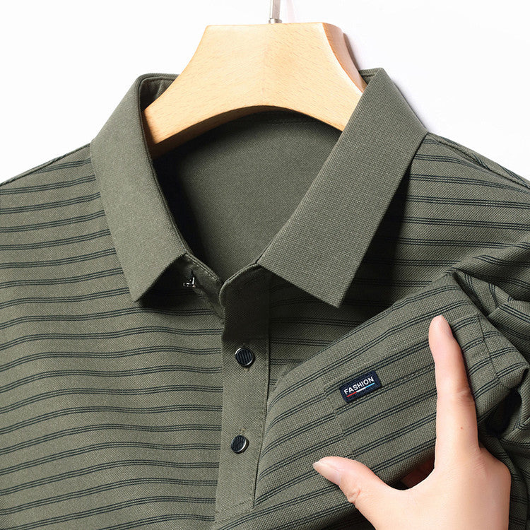 Herren modern gestreiftes Polo-Shirt Echoarchiv