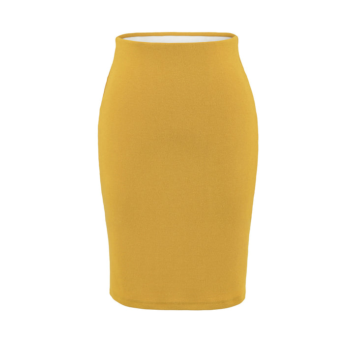 Damen Zweiteiliges figurbetontes Wickel-Top mit Dreiviertelärmeln und Highwaist-Bleistiftrock Echoarchiv