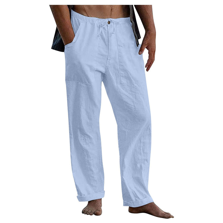 Herren Relaxed Fit Leinenhose mit elastischem Bund und praktischen Taschen Echoarchiv