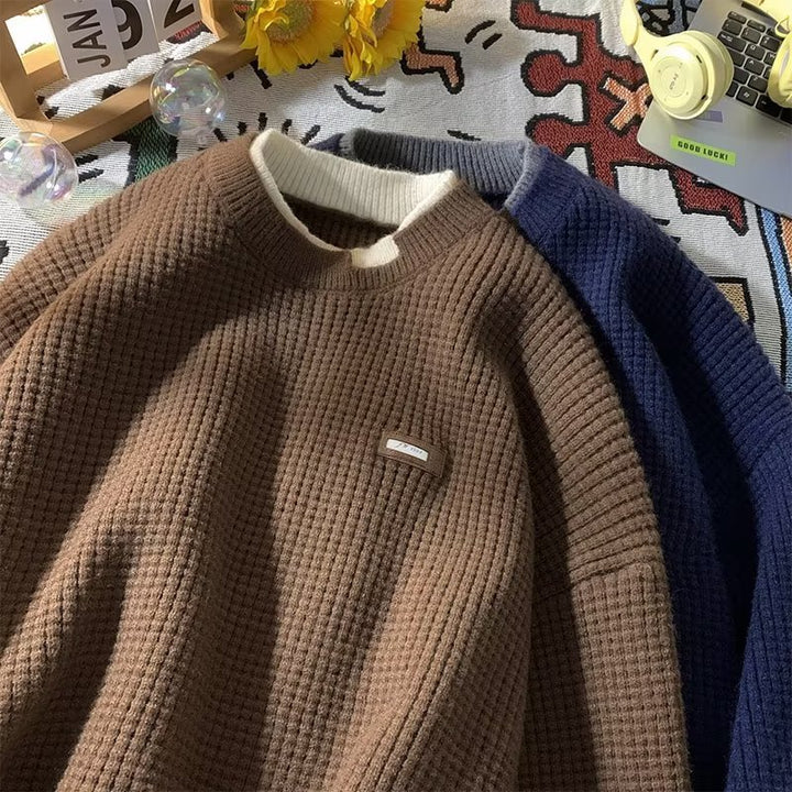 Herren Grobstrickpullover mit hohem Kragen Echoarchiv
