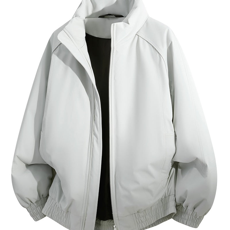 Unisex Oversize-Bomberjacke mit Stehkragen, elastischem Saum & wattierter Fütterung Echoarchiv