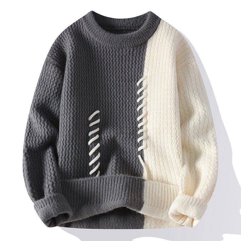 Unisex nan strukturierter Oversize-Strickpullover mit Zopfmuster und dekorativer Steppnaht Echo Archiv
