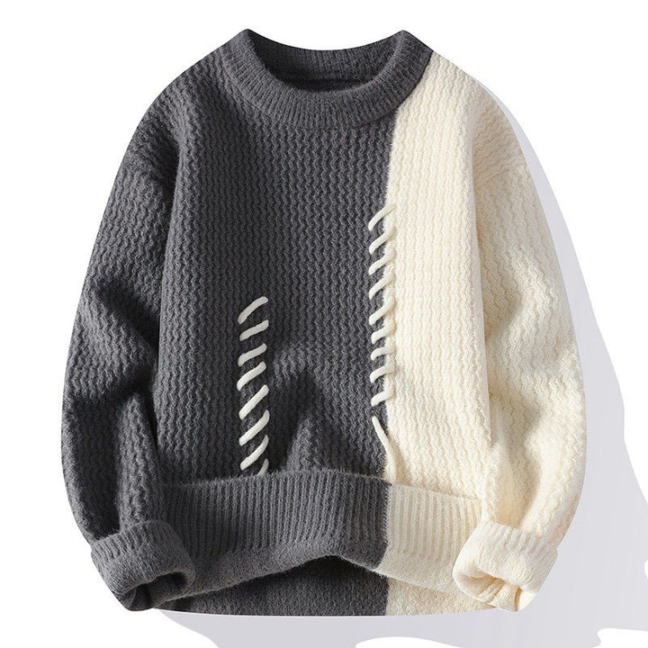Unisex nan strukturierter Oversize-Strickpullover mit Zopfmuster und dekorativer Steppnaht Echo Archiv