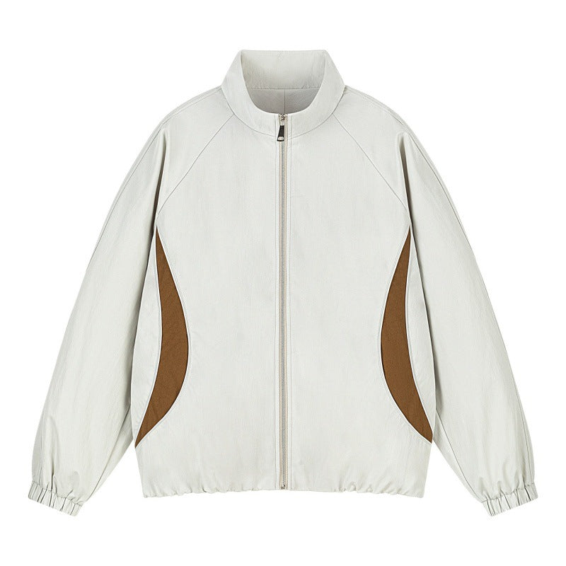 Herren Leichte Oversize Freizeitjacke mit Stehkragen, elastischem Saum und kontrastseiteneinsätzen Echoarchiv